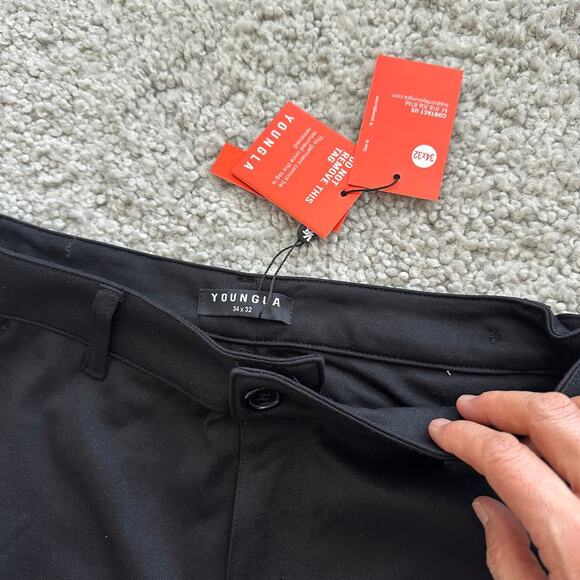 Men's YoungLA Dapper Dress Pants 34x32 Black NWT - Picture 4 of 8